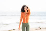 WOMEN'S ONE PIECE LONG SLEEVE SWIMSUIT - COPPER