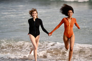 WOMEN'S ONE PIECE LONG SLEEVE SWIMSUIT - BLACK