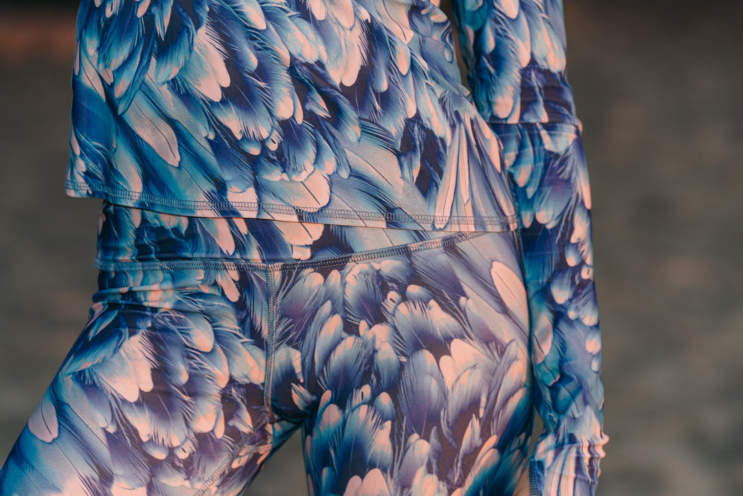 Women's UPF 50+ Sun Protective Swim Leggings - Azure Plume