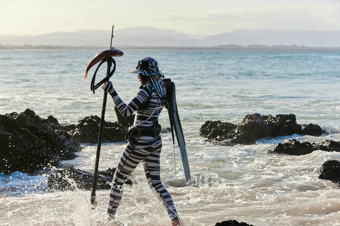 Women's  "Classic" UPF 50+ Sun-protective Full Body Long Swimsuit - Banded Sea Snake