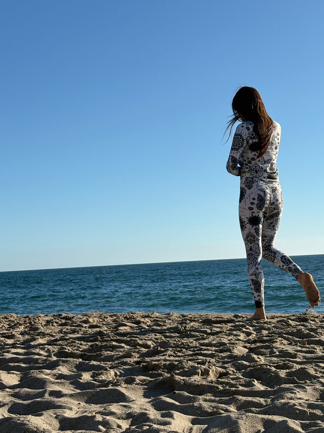 Women's UPF 50+ Sun Protective Swim Leggings - Foam Ink