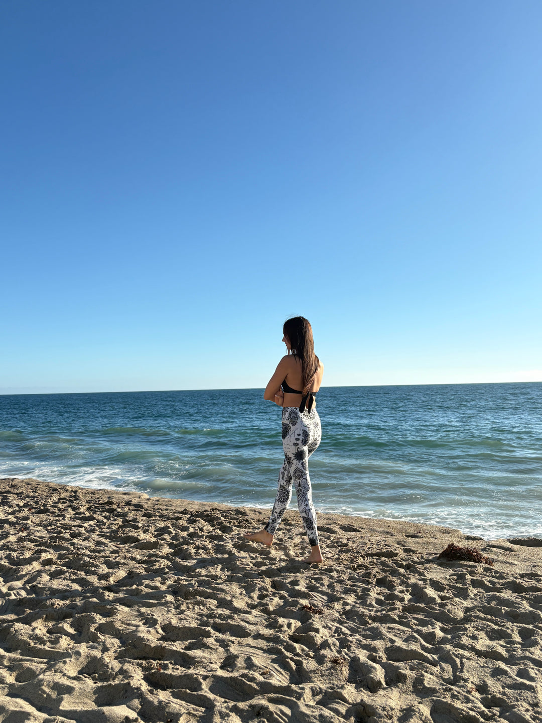 Women's UPF 50+ Sun Protective Swim Leggings - Foam Ink