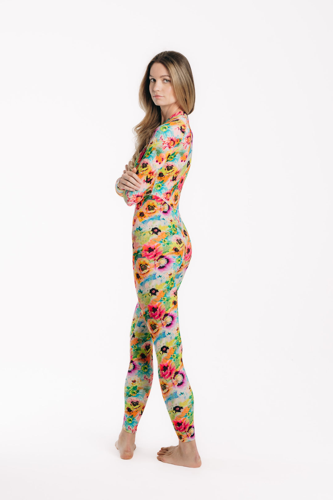 Women's Textured Full Body Front Zip UPF 50+ Long Suit - Sea Poppy Pink