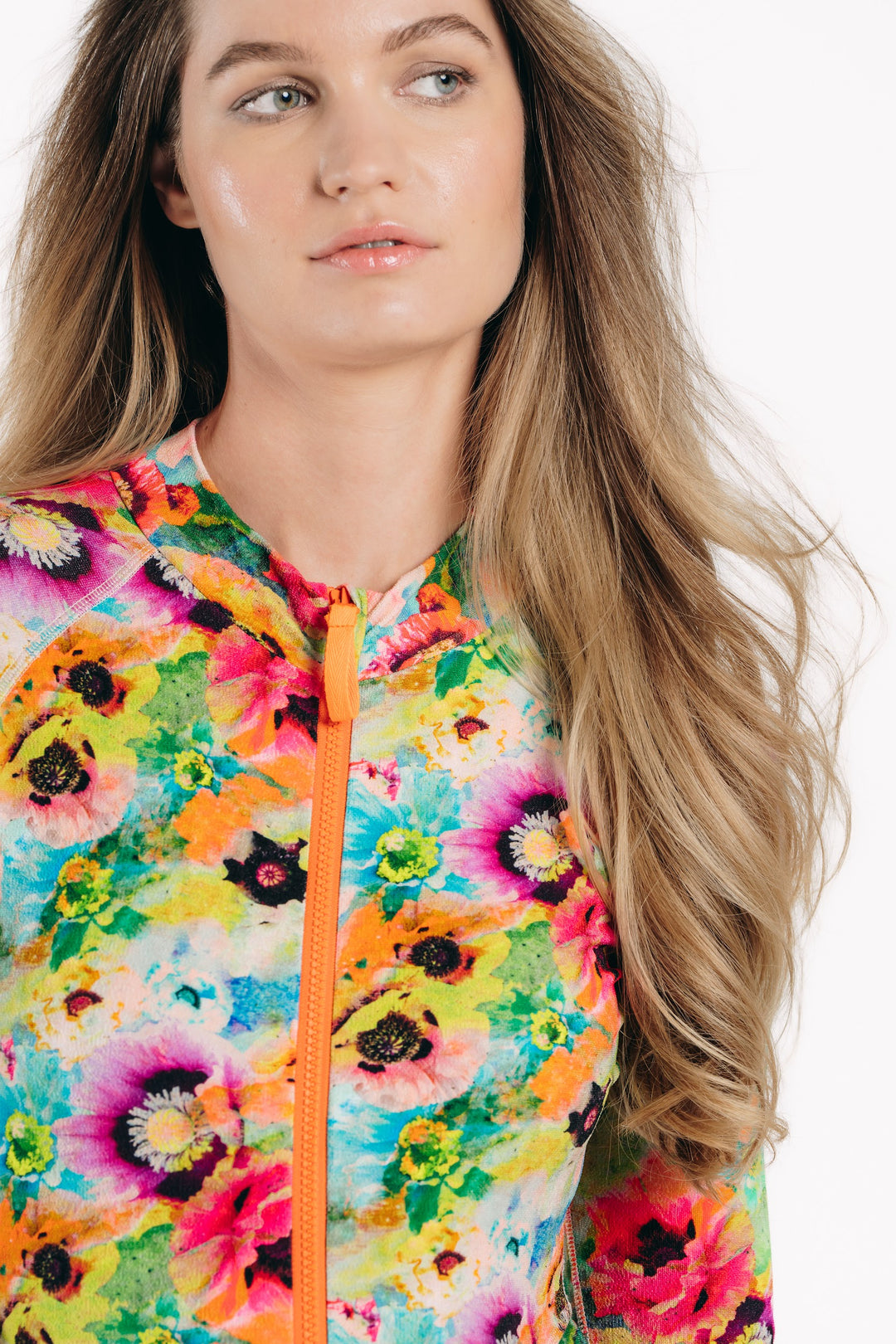 Women's Textured Full Body Front Zip UPF 50+ Long Suit - Sea Poppy Pink