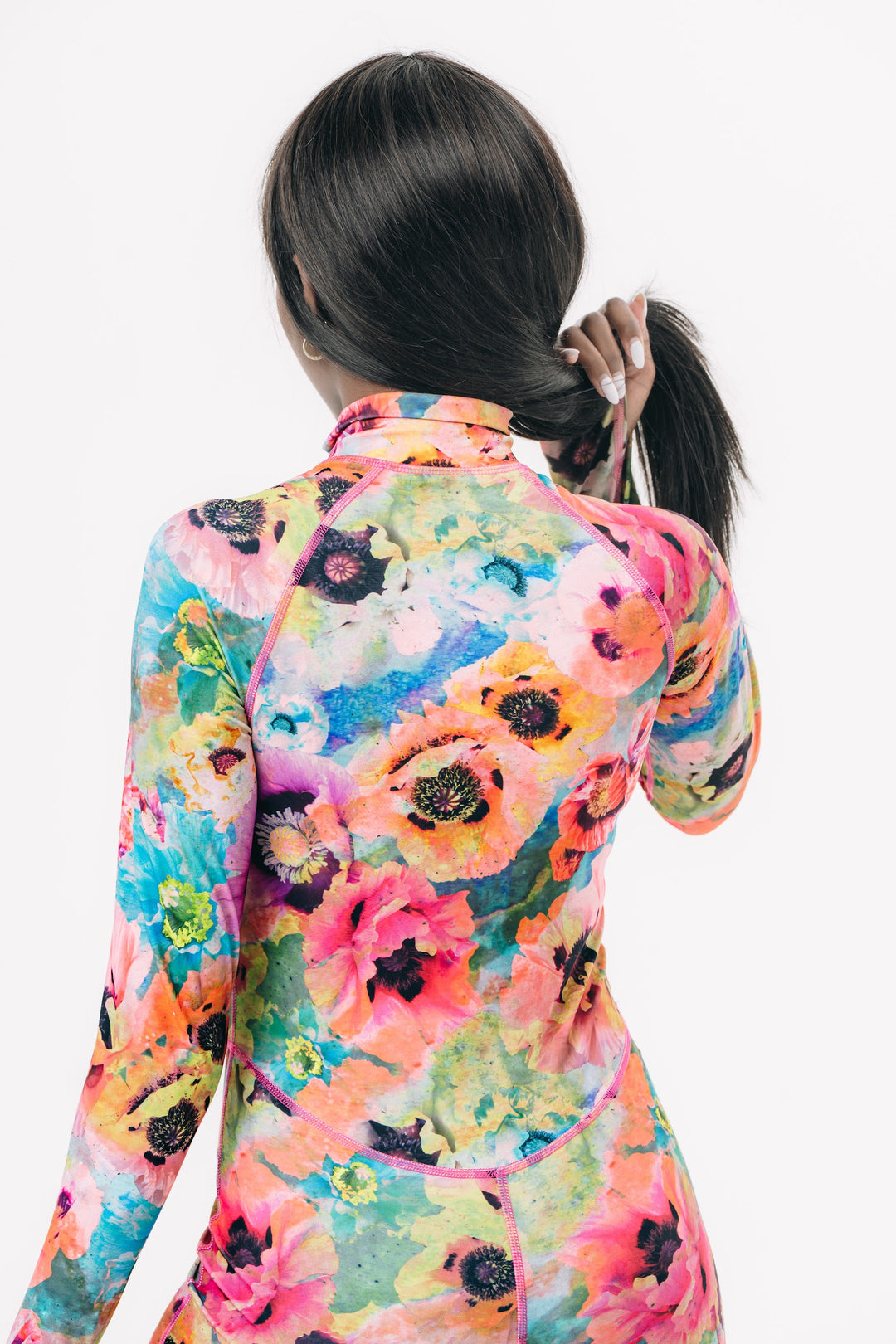 Women's UPF 50+ Sun Protective Long Sleeve "RORO” Swimsuit - Sea Poppy Pink (PRE-SALE: Ships in 3-4 weeks)