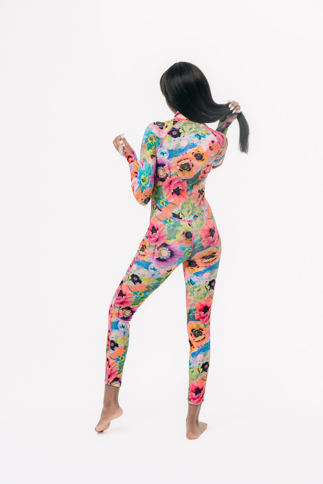 Women's UPF 50+ Sun Protective Long Sleeve "RORO” Swimsuit - Sea Poppy Pink (PRE-SALE: Ships in 3-4 weeks)