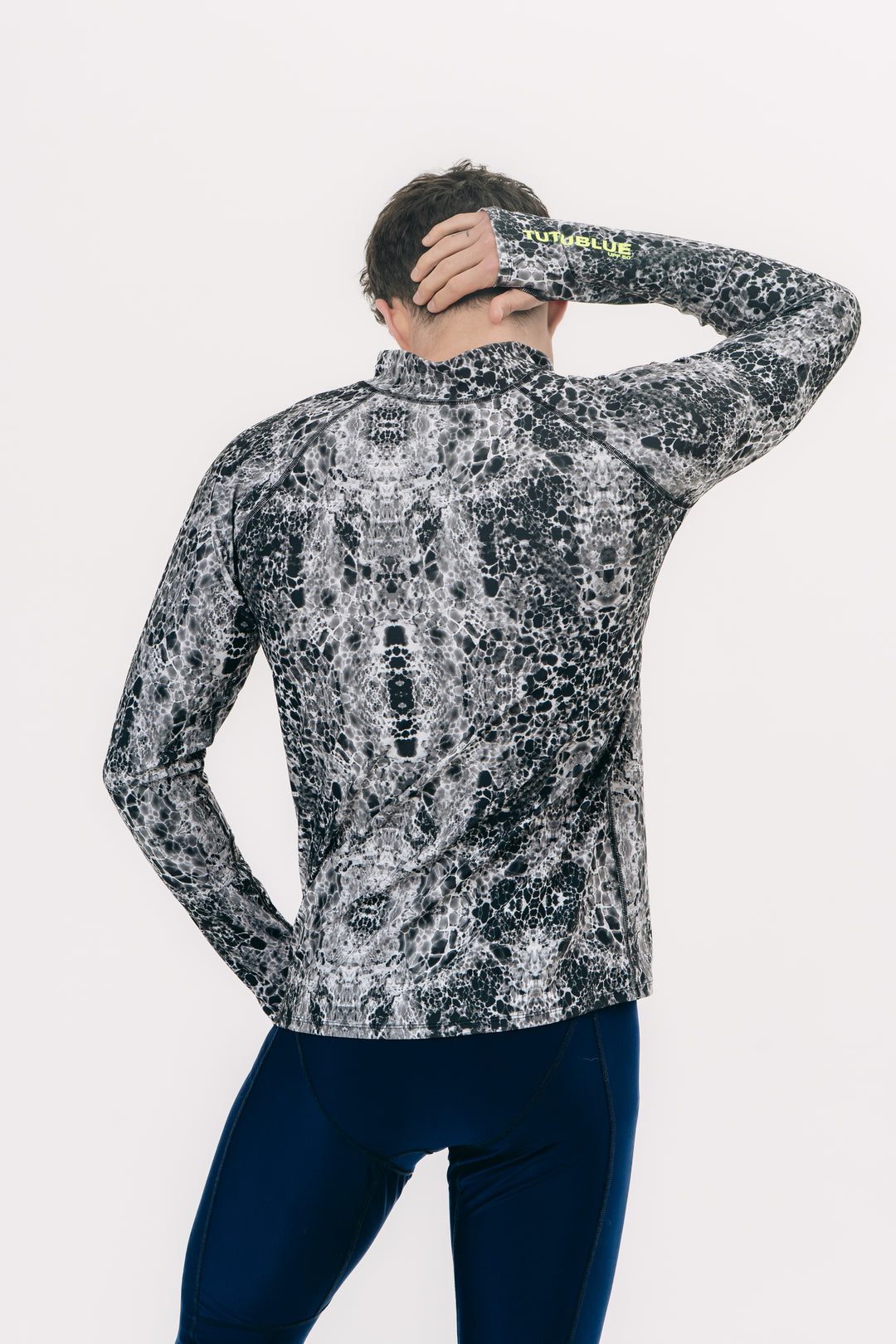 Men's Zip Rash Guard - Black Sea