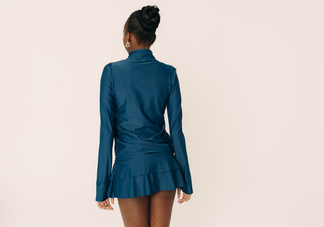 Women's Henley Rash Guard - Teal