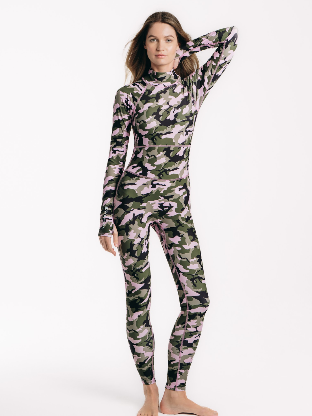 Women's "JOY" UPF 50+ Sun-protective full body swimsuit - Pink Camo