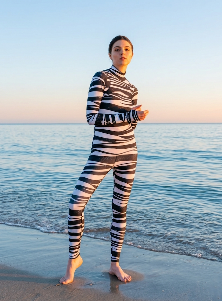 Women's  "Classic" UPF 50+ Sun-protective Full Body Long Swimsuit - Banded Sea Snake