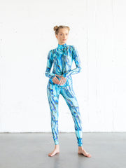 WOMEN'S LONG SWIMSUIT - BLUE ABALONE