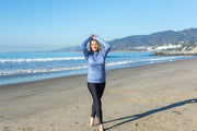 WOMEN'S HOODED PULLOVER RASH  - DENIM BLUE
