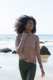 WOMEN'S PULLOVER RAGLAN - NIGHT PALM STRIPE