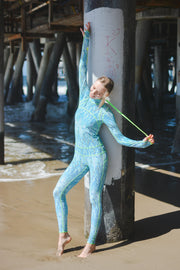 WOMEN'S LONG SWIMSUIT - BLUE MOSAIC