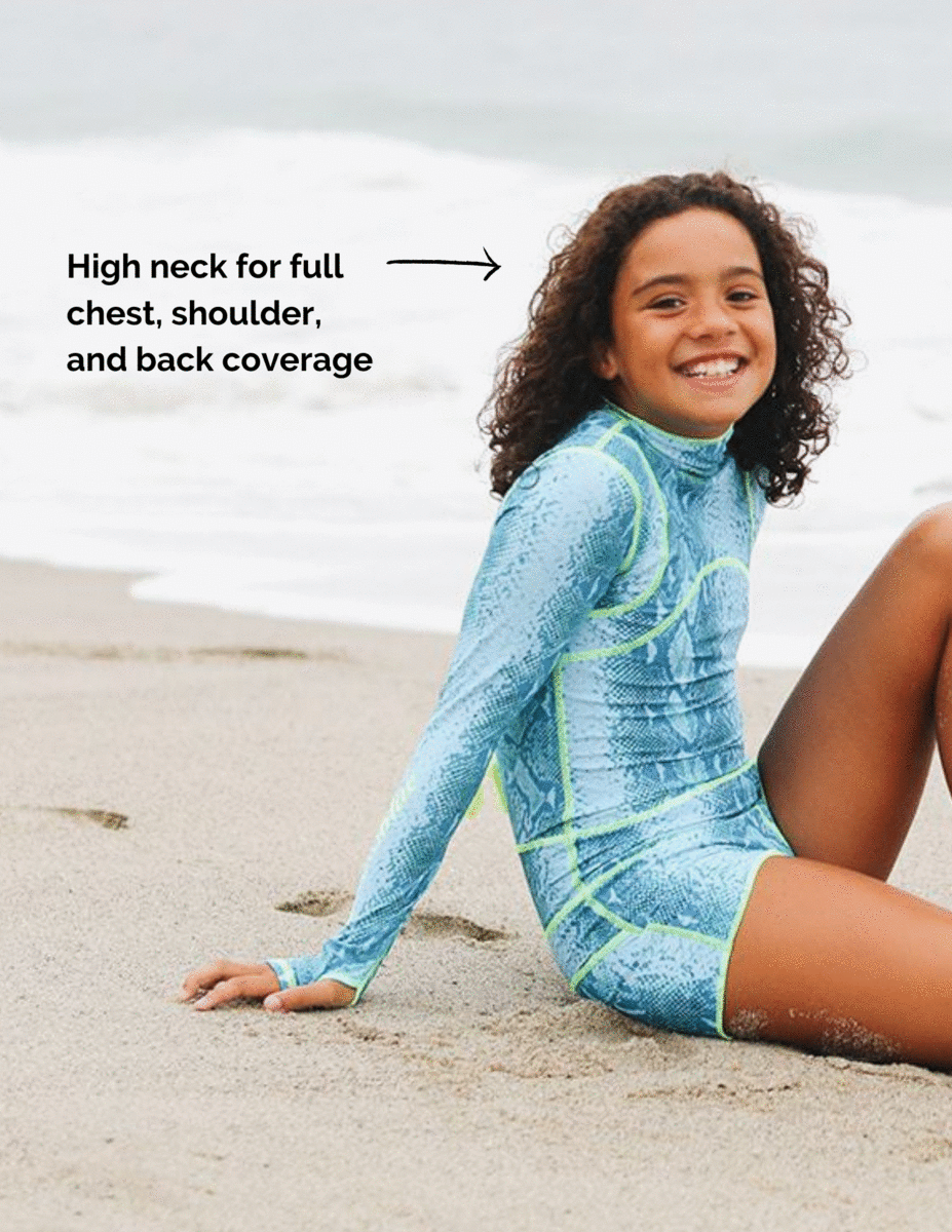 Girl's Short Swimsuit - Peacock