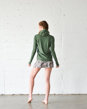 WOMEN'S HOODED PULLOVER RASH - OLIVE