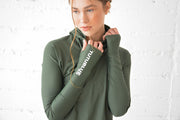 WOMEN'S HOODED PULLOVER RASH - OLIVE