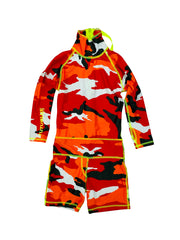 BOY'S SHORT SWIMSUIT - RED CAMO