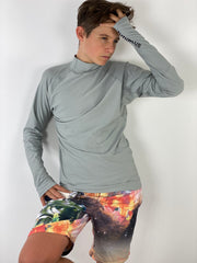MEN'S PULLOVER RASH GUARD - SILVER