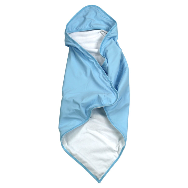 BABY BEACH TOWEL WITH HOODIE - BABY BLUE