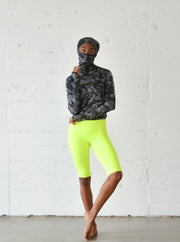 WOMEN'S LONG SHORTS, LINED - NEON YELLOW