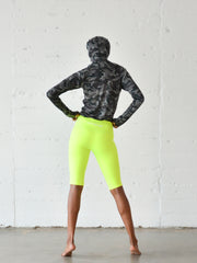 WOMEN'S LONG SHORTS, LINED - NEON YELLOW