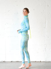 WOMEN'S LONG SWIMSUIT - BLUE MOSAIC