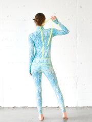 WOMEN'S LONG SWIMSUIT - BLUE MOSAIC