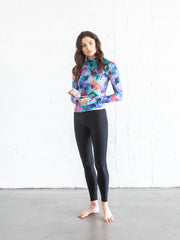 WOMEN'S PULLOVER RAGLAN - NEON BLUE POPPY