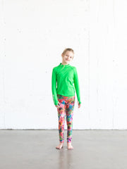 GIRL'S SWIM LEGGINGS - SEA POPPY PINK