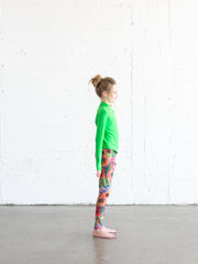 GIRL'S SWIM LEGGINGS - SEA POPPY PINK