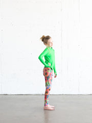 GIRL'S SWIM LEGGINGS - SEA POPPY PINK