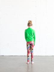 GIRL'S SWIM LEGGINGS - SEA POPPY PINK