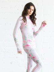 WOMEN'S LONG SWIMSUIT / SHABBY CHIC™ COLLAB - ROYAL BOUQUET PINK