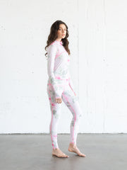 WOMEN'S LONG SWIMSUIT / SHABBY CHIC™ COLLAB - ROYAL BOUQUET PINK