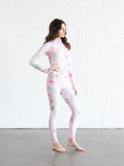 WOMEN'S LONG SWIMSUIT / SHABBY CHIC™ COLLAB - ROYAL BOUQUET PINK
