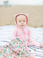 BABY BEACH TOWEL WITH HOODIE - BABY POPPIES