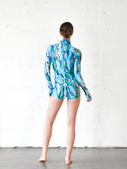 WOMEN'S SHORT SWIMSUIT - BLUE ABALONE