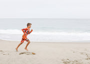 BOY'S SHORT SWIMSUIT - RED CAMO