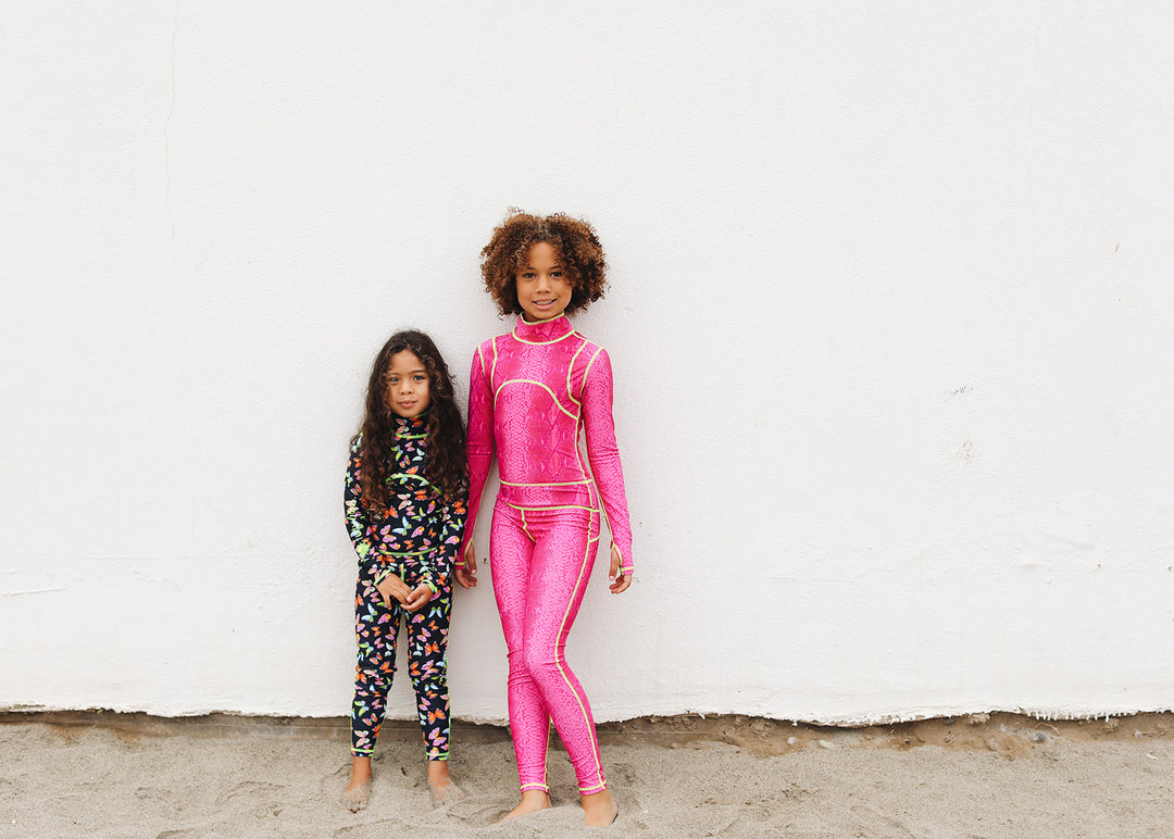 Girl's Long Swimsuit - In The Pink