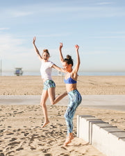 WOMEN'S SWIM LEGGINGS  - BLUE ABALONE