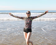 WOMEN'S PULLOVER RASH GUARD - BUTTERFLY