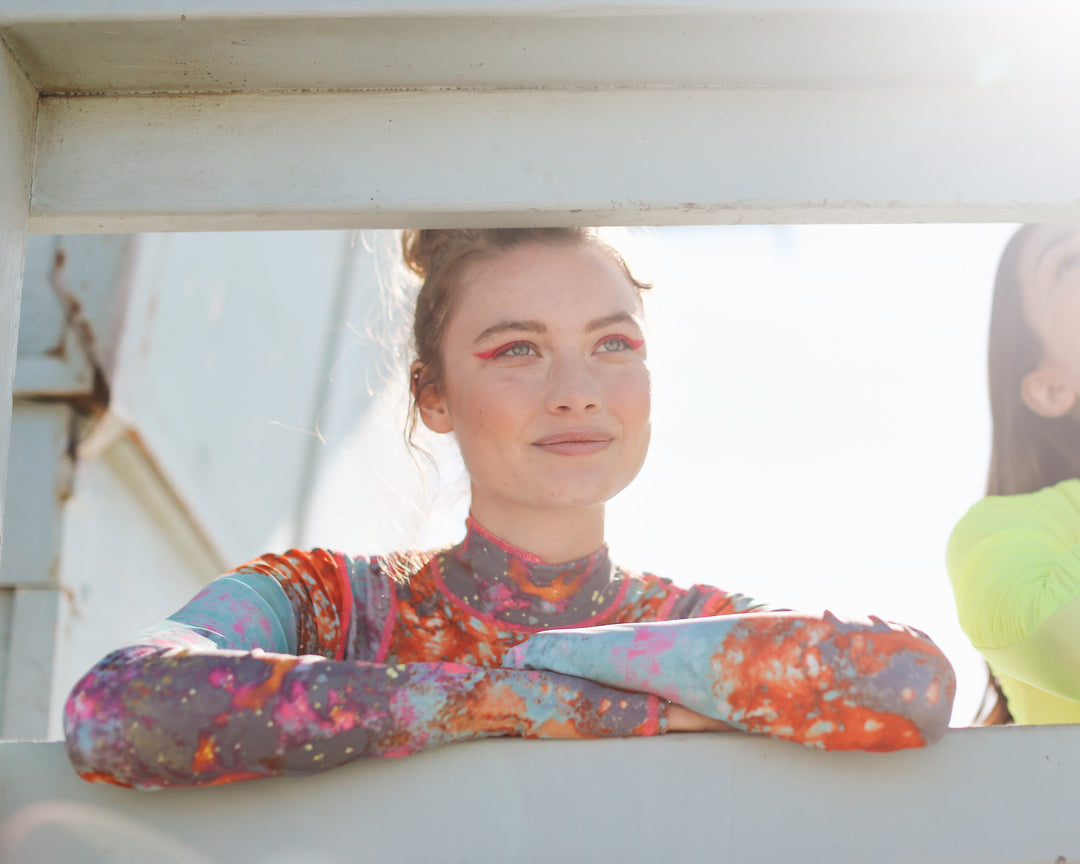 Women's  "Classic" UPF 50+ Sun-protective Full Body Long Swimsuit - Koi Pond