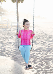 WOMEN'S PULLOVER RASH GUARD - IN THE PINK