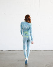 WOMEN'S SWIM LEGGINGS  - BLUE MOSAIC