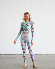 WOMEN'S SWIM LEGGINGS  - SEA POPPIES