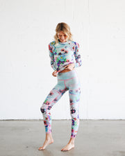 WOMEN'S SWIM LEGGINGS  - SEA POPPIES