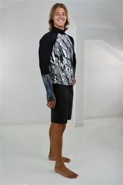 MEN'S PULLOVER RASH GUARD - GRAY ABALONE