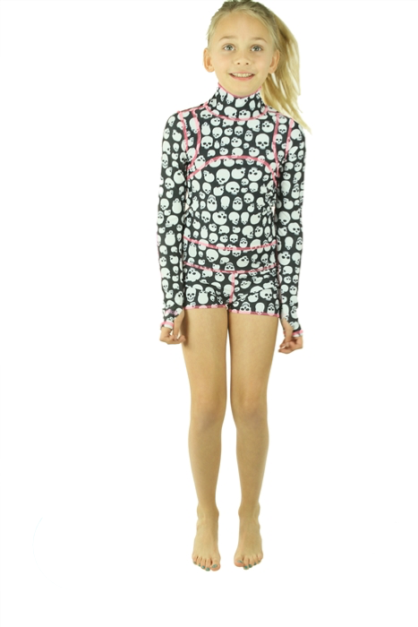 GIRL'S SHORT SWIMSUIT - SKULKING AROUND – TUTUBLUE